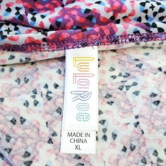 LuLaRoe Perfect T Tee T-Shirt Shirt Tunic Gray Pink Purple XL - Picture 4 of 12